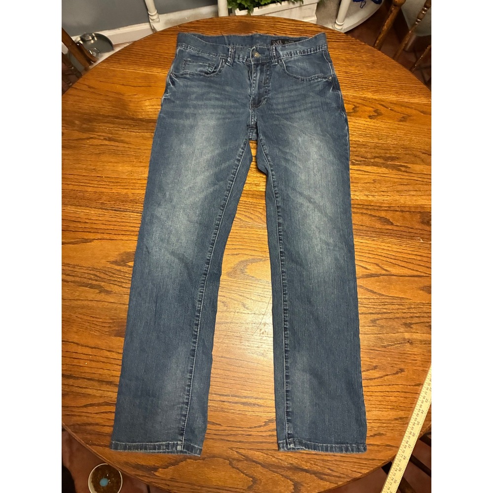 TK Axel Mens Slim Straight Jeans 30x32 Medium Wash Blue Denim Stretch 525
